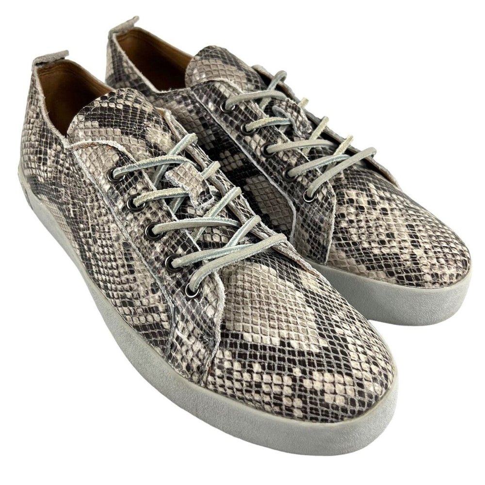 Blackstone White Python Snakeskin Low Casual Snea… - image 1